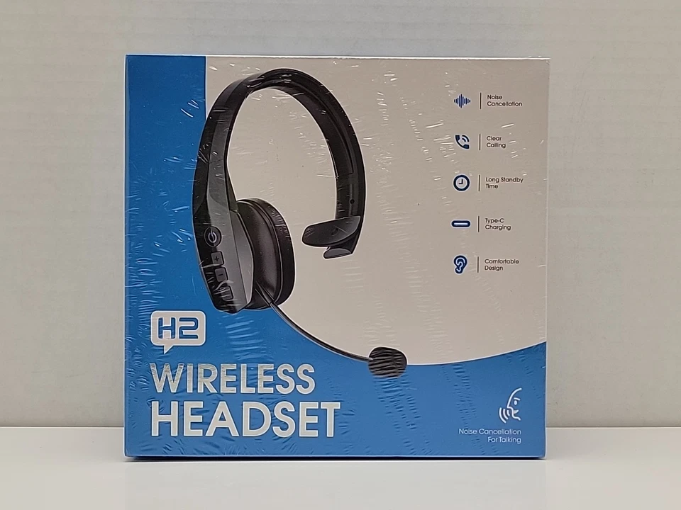 LEEMC Auriculares Bluetooth, Auriculares Inalámbricos con Micrófono con Cancelación de Ruido (90 Negro Foto 2 de 3