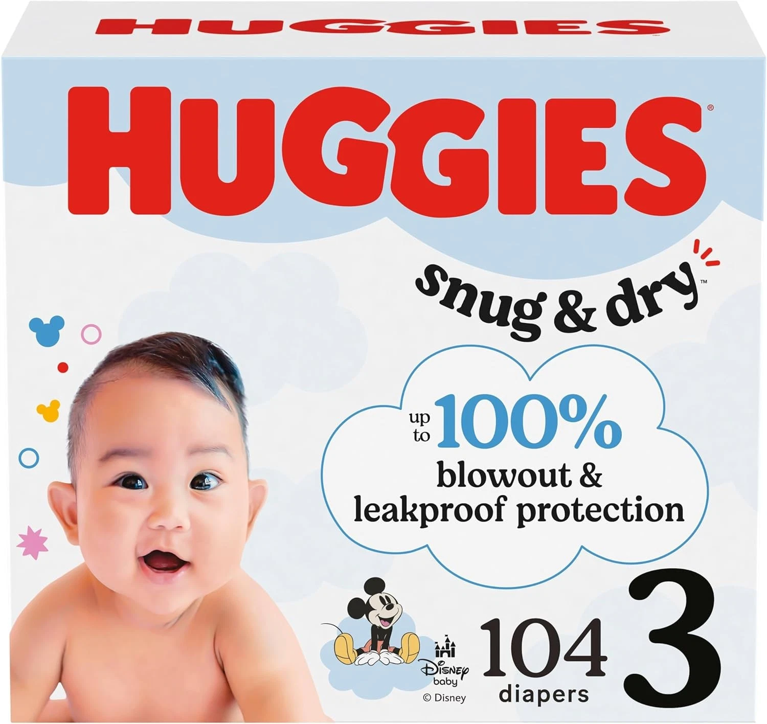 Huggies Size 3 Diapers, Snug & Dry Baby 3 (16-28 3, White