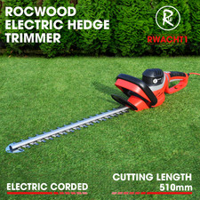 Electric Hedge Trimmer RocwooD 600W 230V 510MM Cutting Length 10M Cable