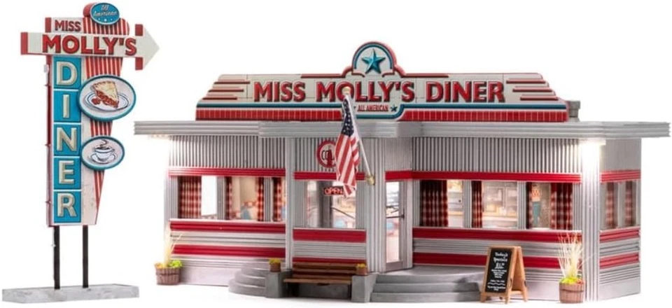 Miss Molly's N Scale Diner Kit with LED Lighting - Built Ready for Your Layout - Image 2 of 2