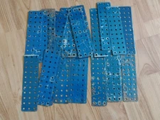 Gilbert Erector Set Part MF 5" Blue Painted Steel Base Plate Lot of 24