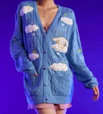 Cinnamoroll Cloud Cable Knit Girls Cardigan Size Medium