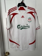 Adidas Liverpool FC 2007/2008 Away Jersey Steven Gerrard #8 White Kit Size M