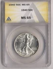 1940 50C MS65 - Walking Liberty Half Dollar ANACS FROSTY PQ!