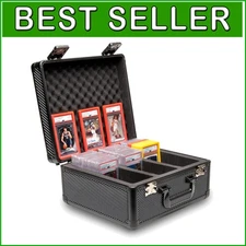 Compact Graded Card Storage Box with Carbon Fiber Design - For Card Collectors