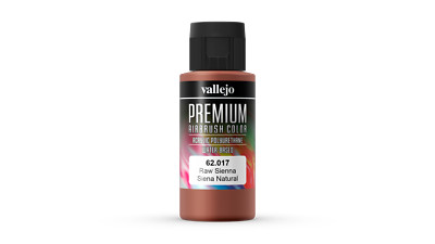 (180,50 /1l) Premium Color Opaque Vallejo 62017 Raw Sienna 60ml Airbrush Farbe