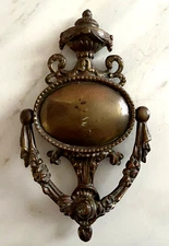 LARGE 10" ANTIQUE c.1898 VICTORIAN NEW ORLEANS ART NOUVEAU BAROQUE DOORKNOCKER