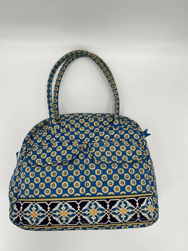Vera Bradley Riviera Blue Cargo Bag Purse Retired Pattern - Image 2 of 4