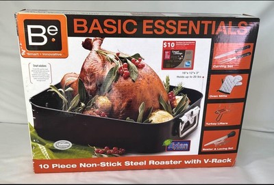 Basic Essentials Roaster Set -Piece With V- Rack  (Open Box, Complete Set)