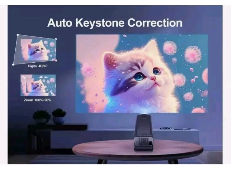 New Mini 4K Android 11 Projector Native 1080P 390ANSI HY320 Dual Wifi6 BT5.0 USA - Image 2 of 4