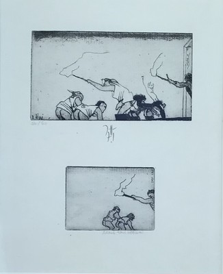 HORST JANSSEN, Zwei Motive auf einem Blatt, Lithografie, 50/60, 1971, signiert