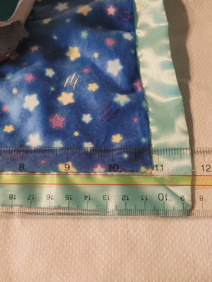 Disney Puppy Dog Pals Plush Rolly Security Blanket Lovey Satin Gray Mint Green - Image 4 of 4