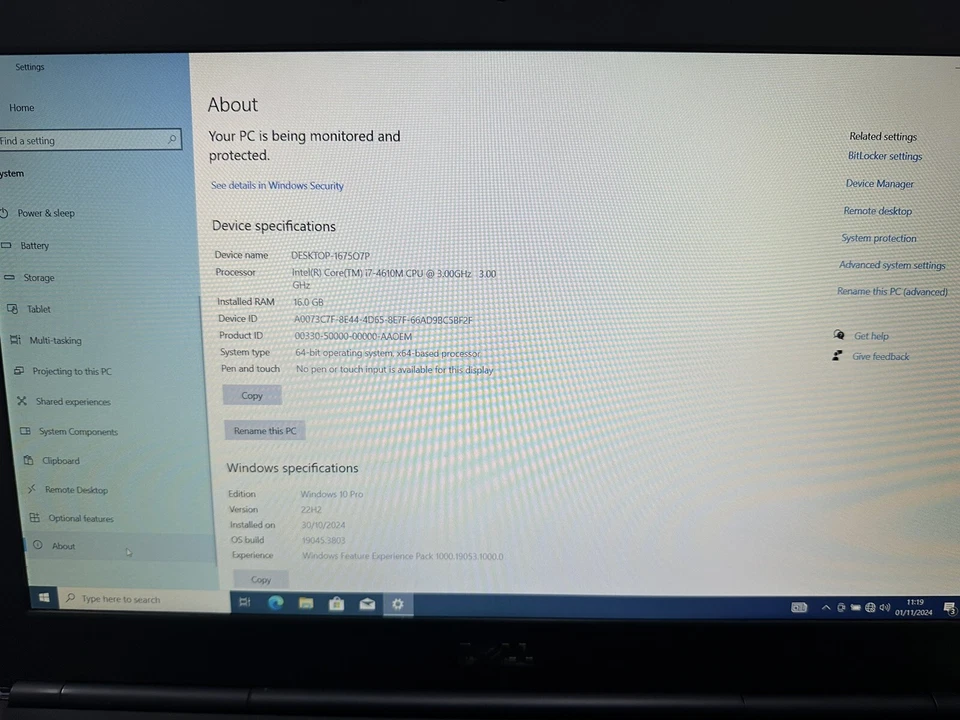 Dell Laptop Precision M4800 15.6" Radeon R9 M200X i7-4610M 16GB RAM 256GB READ - Image 3 of 4