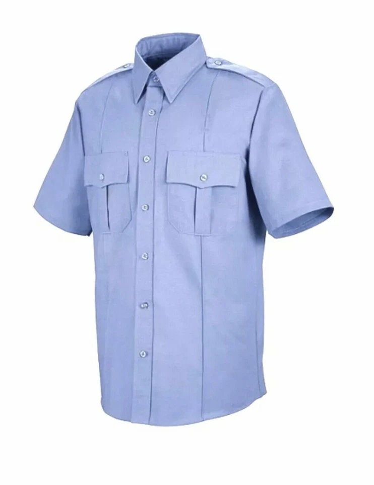 Liberty EMS Button Up Work Shirt Short/ Long Sleeve White/ Blue New Old Stock - Image 3 of 4