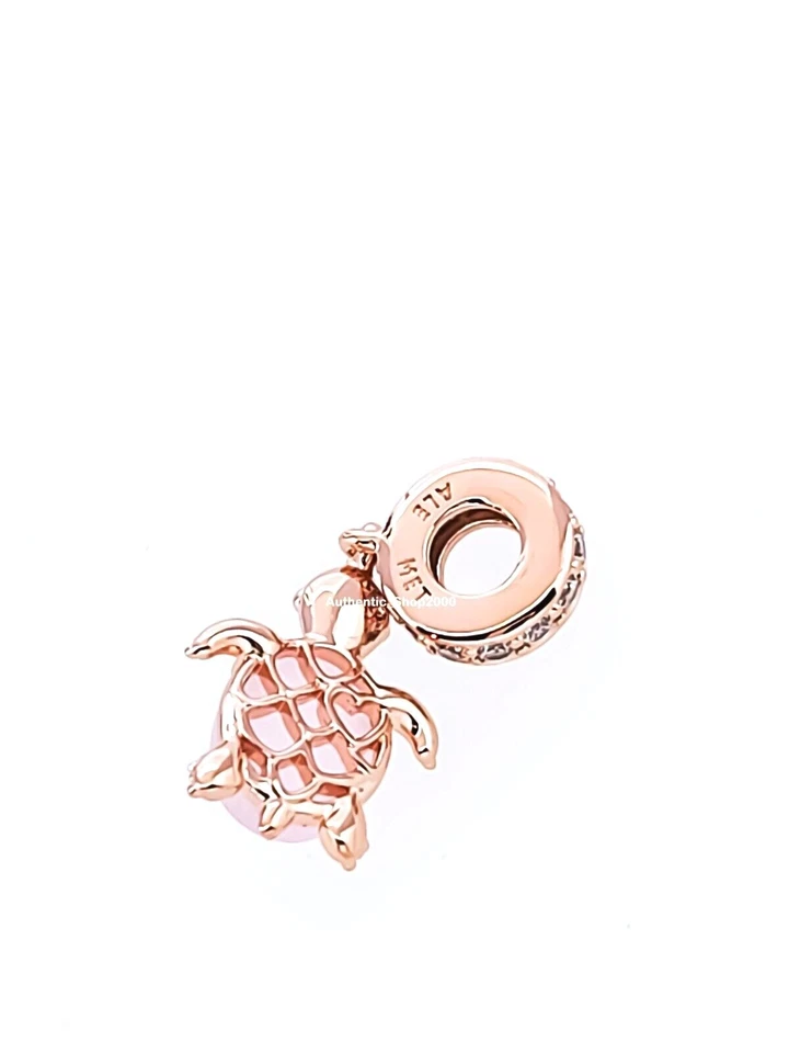 Nuevo Auténtico Dije Tortuga Marina Rosa Cristal Murano Oro Rosa Pandora 788939C01 Foto 4 de 4