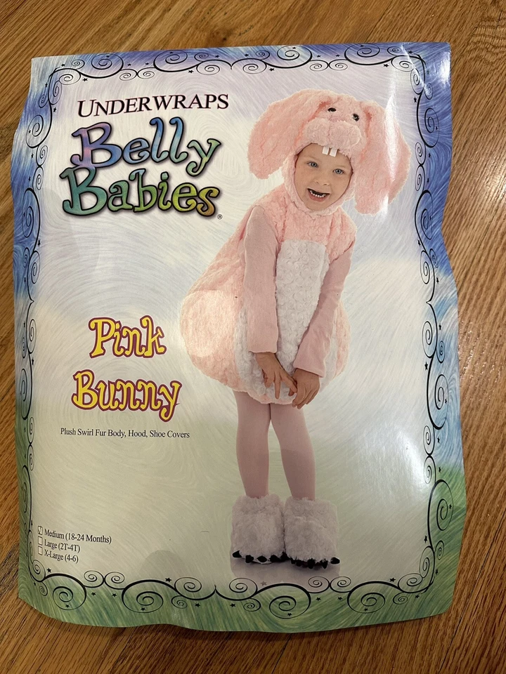 Disfraz de Conejito Bebé Niño Niños Pascua Halloween Rosa Conejito Vientre Bebés 18-24mt Foto 4 de 4