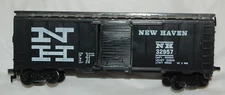 VINTAGE HO BOXCAR MODEL POWER NEW HAVEN NH 32957 BLACK W SLIDING DOORS