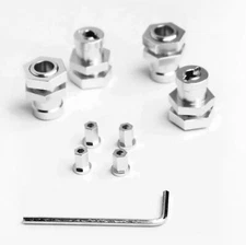 Axial Wraith/SCX10 Silver Aluminum 17m Wheel Hex Conversion Set SPTSTA31266S