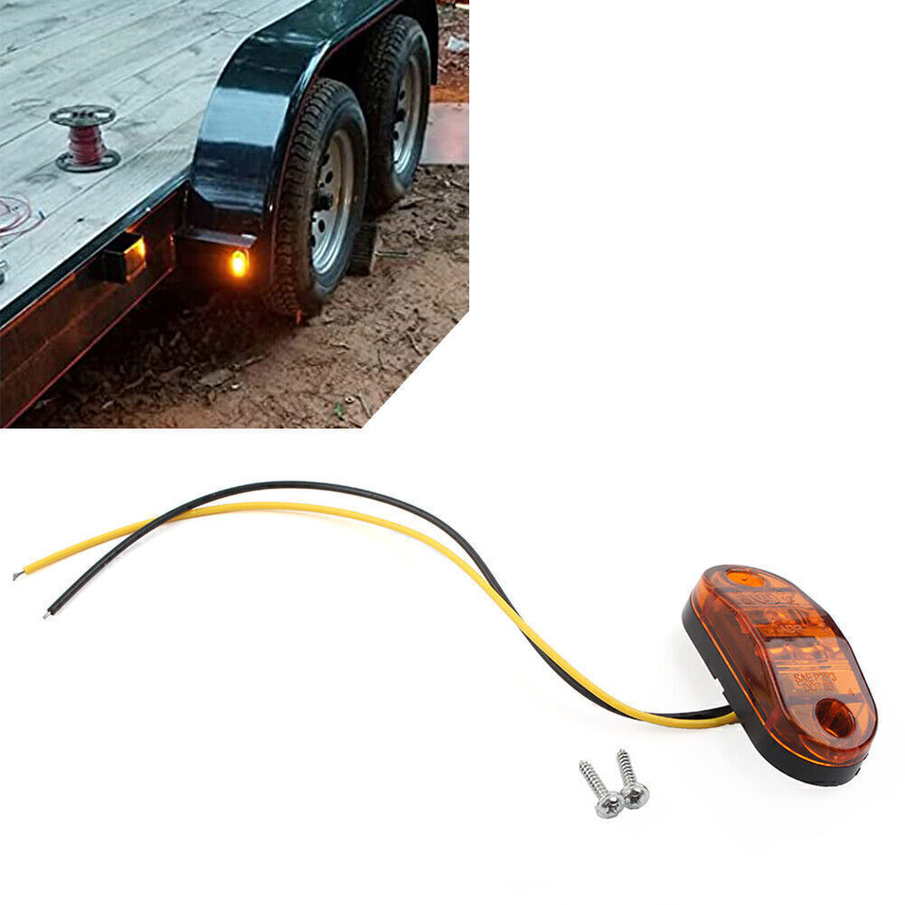 2 LED Side Marker Light Trailer Identification Lamp For Truck Trailer RV SUV etc