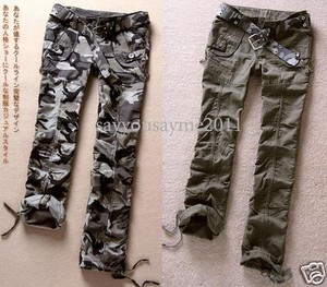 Womens Military Army Green Camo Cargo Slim Pants Leisure Trousers Jeans #9137 | eBay