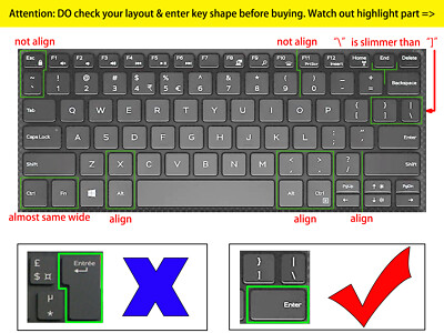 Keyboard Skin Cover Protector for Dell XPS 13-9365 13-9370 13-9380