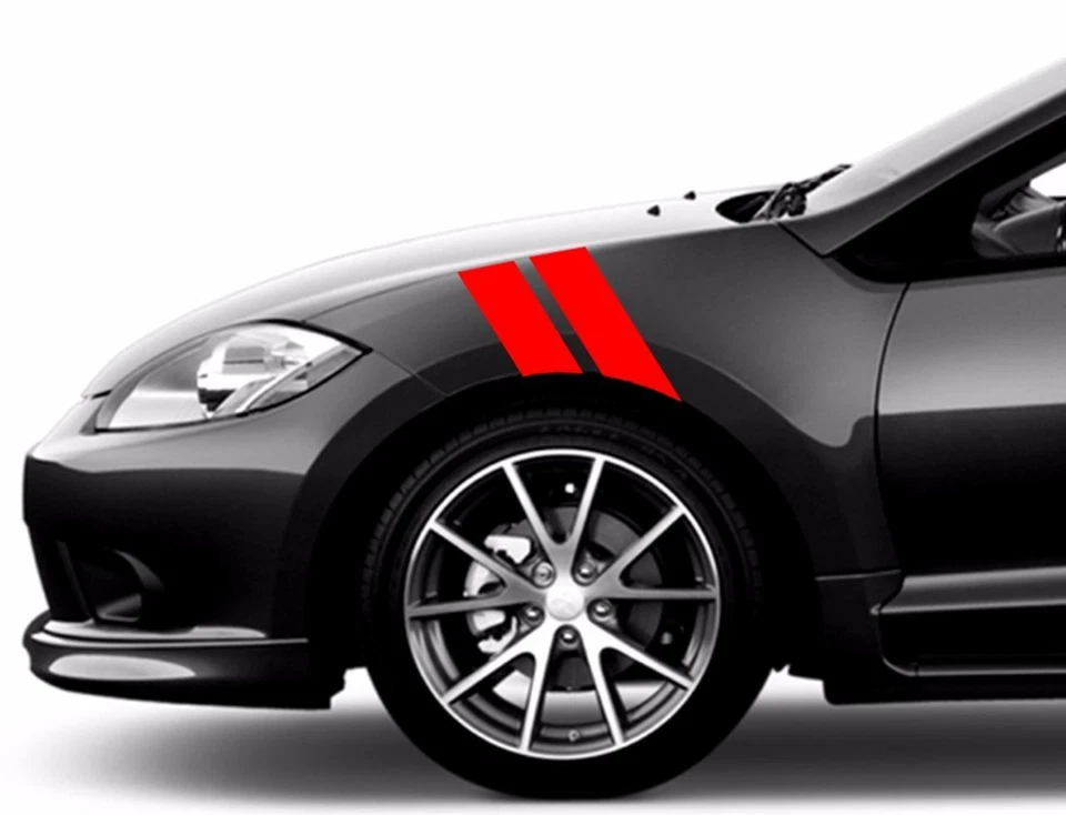 NUEVO 4" Calcomanía Vinilo Barra Hash Guardabarros Coche RACING RAYAS (Se Adapta a Mitsubishi ECLIPSE) Foto 3 de 4