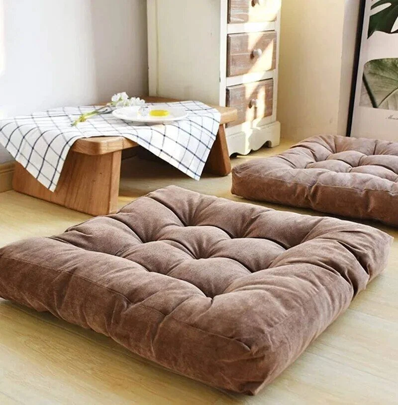 Thicken Floor Pillows Seating for Adults Large Solid Square Seat