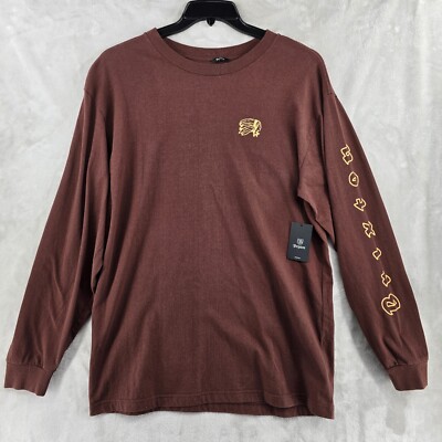 Brixton Mens Long Sleeve Shirt Primo Chestnut Size Xl Indian Head New
