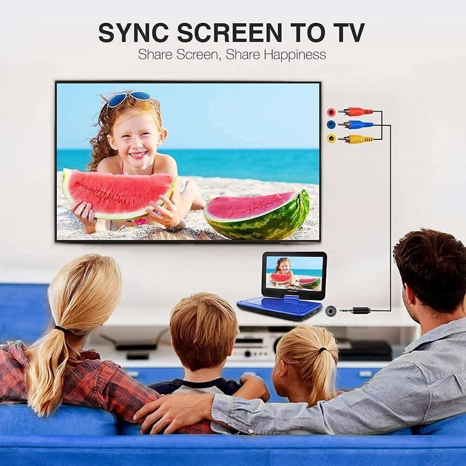 DBPOWER 12" Portable DVD Player 5-Hour Rechargeable Swivel Screen Region-Free - Image 2 of 4