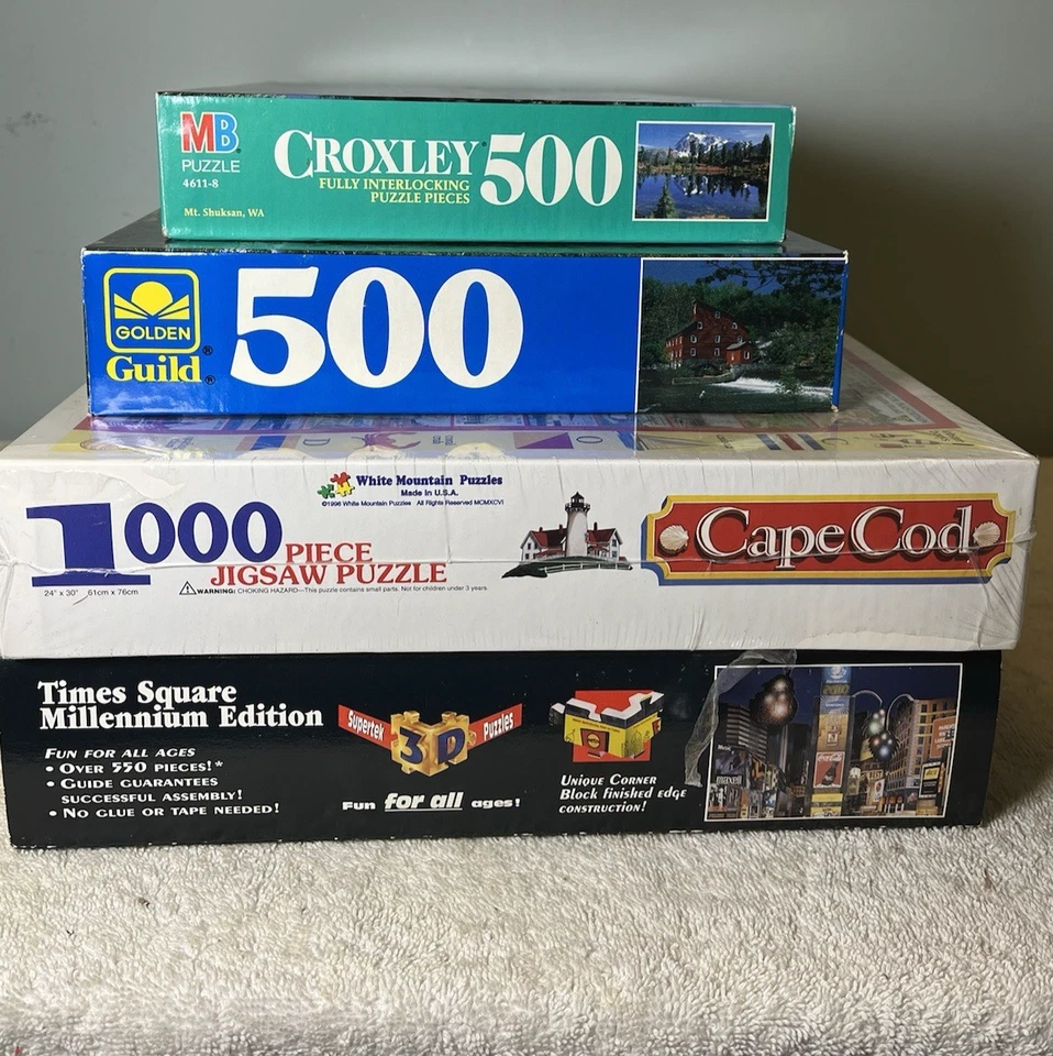 НОВЫЕ нераспечатанные винтажные пазлы лот товаров Supertek Times Square Cape Cod Croxley - Изображение 3 из 4