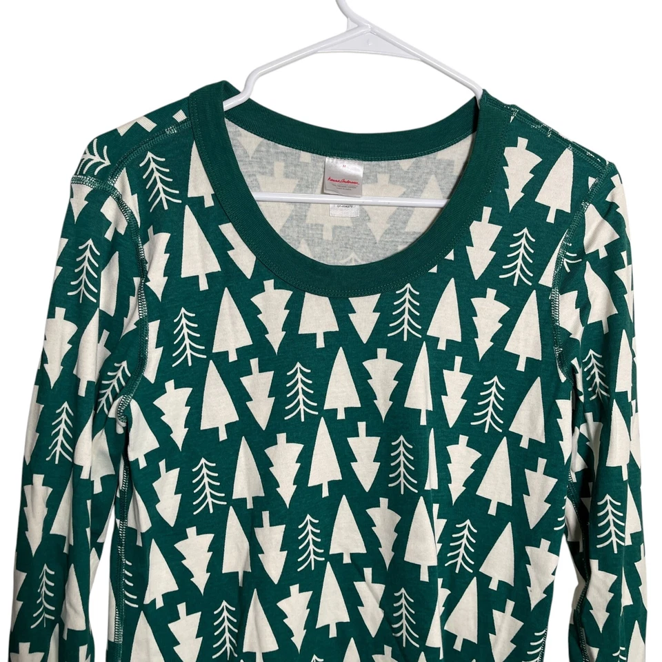 Hanna Andersson Shirt Women's Medium Green Christmas Tree Long Sleeve Winter Top - Image 2 of 4