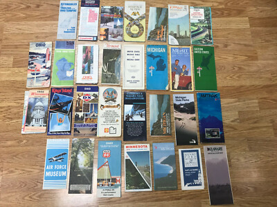 30 Mixed 1920's & Up Ohio Michigan Maps & Attractions Midwest ETC.