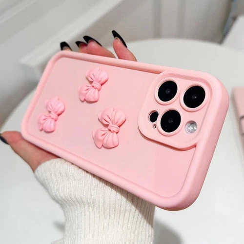 Pink Bow Phone Case For iPhone 15 14 13 12 11 Pro Max X XR 7 8 Plus Luxury Cover - Picture 4 of 12