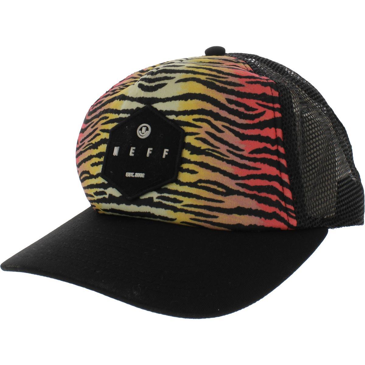 Мужская бейсболка Neff Mens Black Snapback из сетчатого материала с животным принтом, шляпа O/ S BHFO 8527
