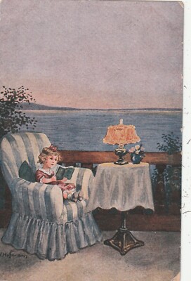 Postcard Ad. Hoffmann: on the terrace - field post 1918 - publisher: W + S + S + B 5355