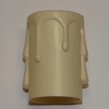 2" IVORY PLASTIC EDISON LAMP SOCKET CANDLE COVER WITH DRIPS 1 1/4"O.D. CCH2EJG