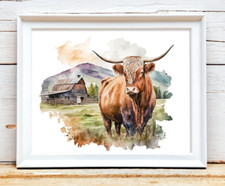Cow Wall Art Print, Farmhouse Wall Art Decor, Farm Animals Home Decor Art Print