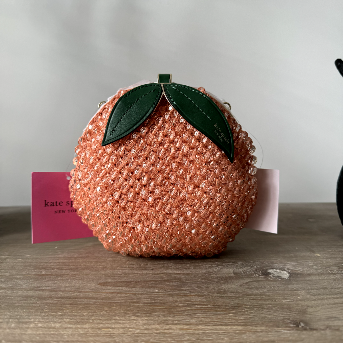KATE SPADE NY PEACH BAG Embellished Crochet 3D Bellini Crossbody