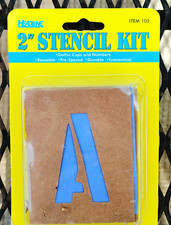 Stencil Kit 2" Gothic Alphabet Letters Numbers Extra Vowels Symbols USA NEW