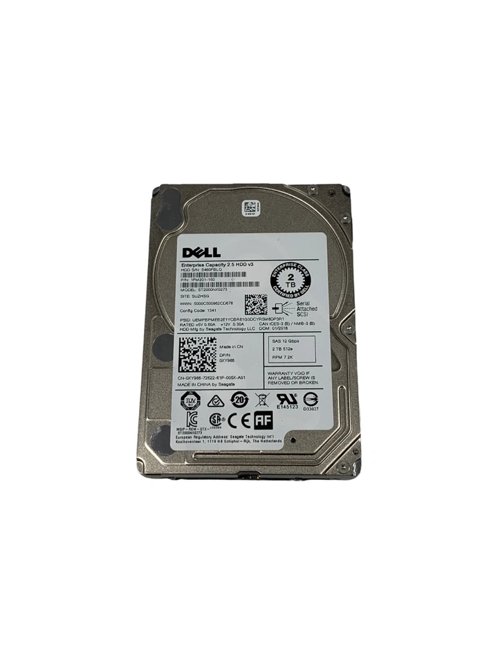 Dell PowerEdge 2TB SAS 2.5" HDD Hard Drive 7.2K SAS  12G - XY986 ST2000NX0273 - Image 2 of 4