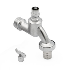 Auslaufhahn 3/4" 26,5mm Aussengewinde mit Steckschl&uuml;ssel mit Diebstahlschutz