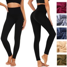 2x Fleece Lined Winter Warm Leggings for Women Thick Thermal Velvet Cosy Fitness