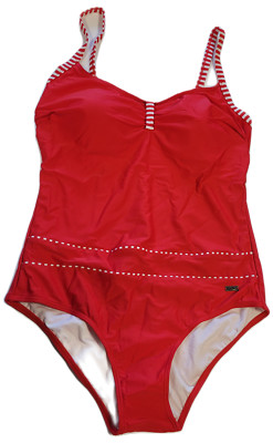 Naturana Frauen Bademode Damen Badeanzug Soft Bra rot-weiß  Cup B Gr. 36 - 44