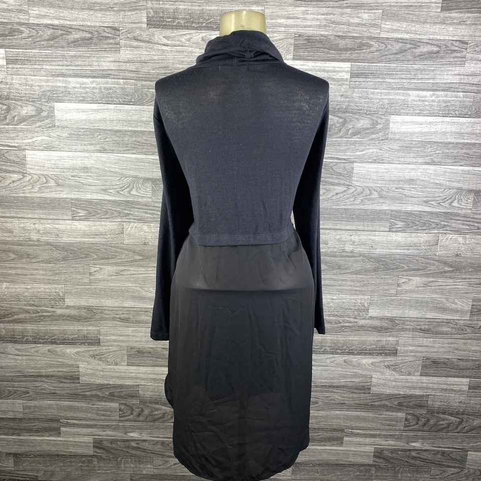 FEVER 圆领长袖蓝色/黑色连帽高低衬衫连衣裙女式 M 码 — 第 3/4 张图片