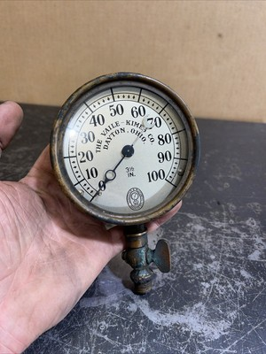 #ad #ad Antique 3.5” The Vaile Kimes Co Steam Gauge Locomotive Tractor Engine Dayton OH $130.50