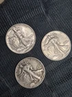 Lot Of 3 Walking Liberty Half Dollars  39D– 1941- 1942  90% Silver