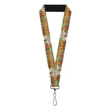 Buckle-Down Dr. Stone Lanyard, Dr Stone Title Logo and Suika Face Close Up Green