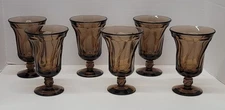 Fostoria Jamestown Brown Iced Tea Glasses Swirl Pattern (Set of 6) Excellent