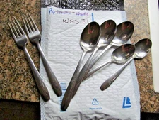 *Wallace WAS31 Dinner Forks , SOUP SPOONS, TEASPOONS Stainless Steel Swirl 8 PCS