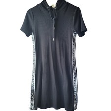 MICHAEL Michael Kors Logo Tape Ribbed Knit Dress Short Sleeve Womens XS Bodycon